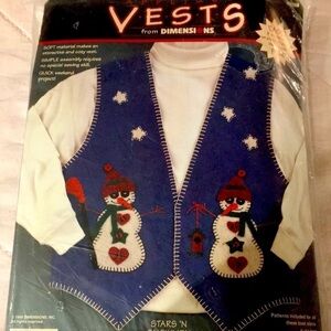 Dimensions Appliqué Vests Patterns # 62088 Stars ‘N Snowmen (AT)